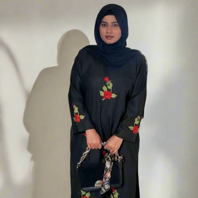 Model walking in Gul black ethnic set – modern elegance meets traditional roots