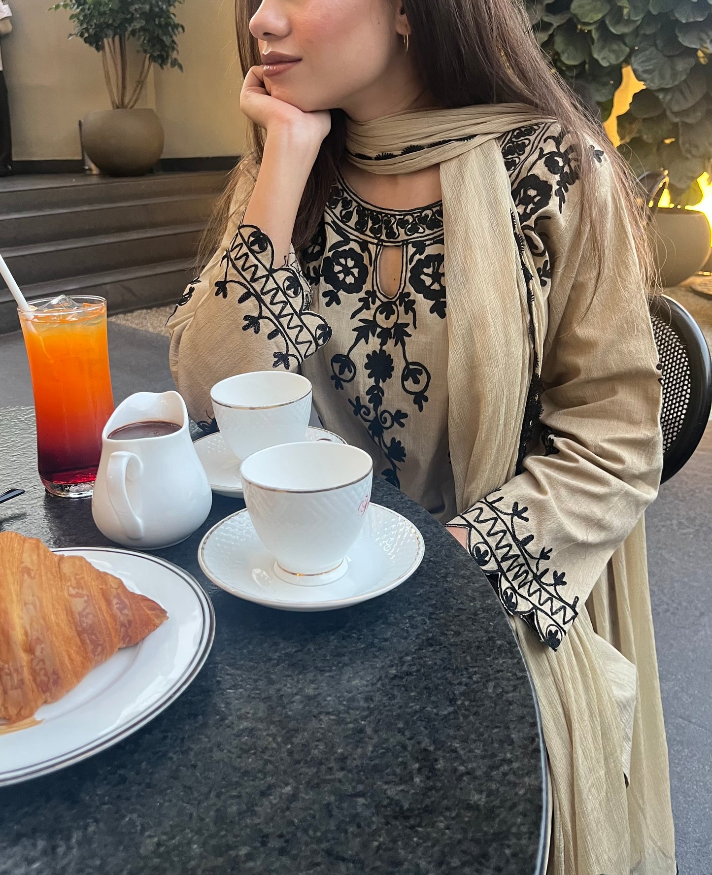 Shizaa - Embroidered Fall set