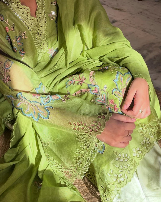 Pakistani cut work suit set