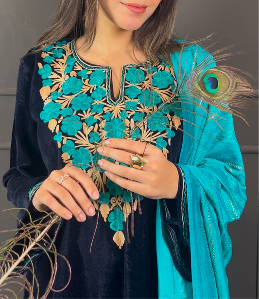 Luxury fits by BEGUM’S✨ velvet embroidered suit