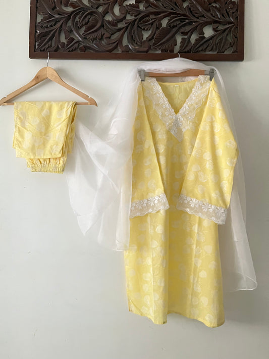 Yellow Suit with dupatta