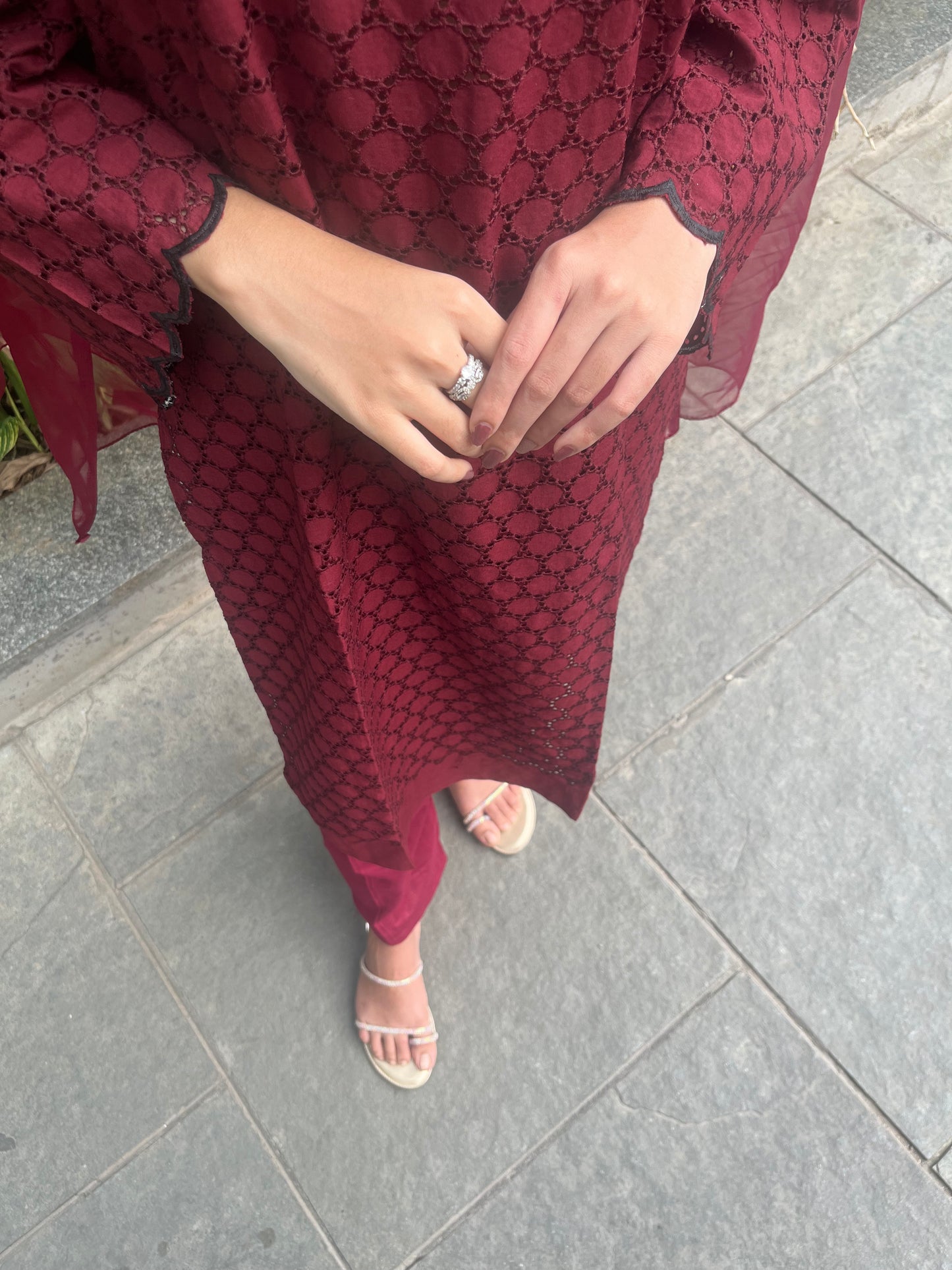 Surkh by BEGUM’S - cut work suit set