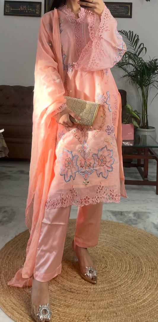 Pakistani cut work suit set