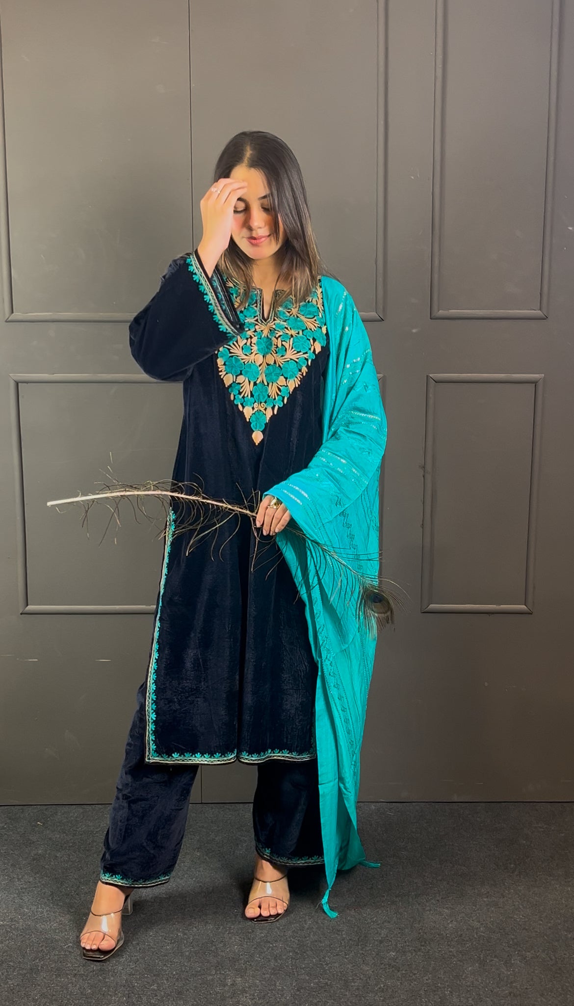 Luxury fits by BEGUM’S✨ velvet embroidered suit