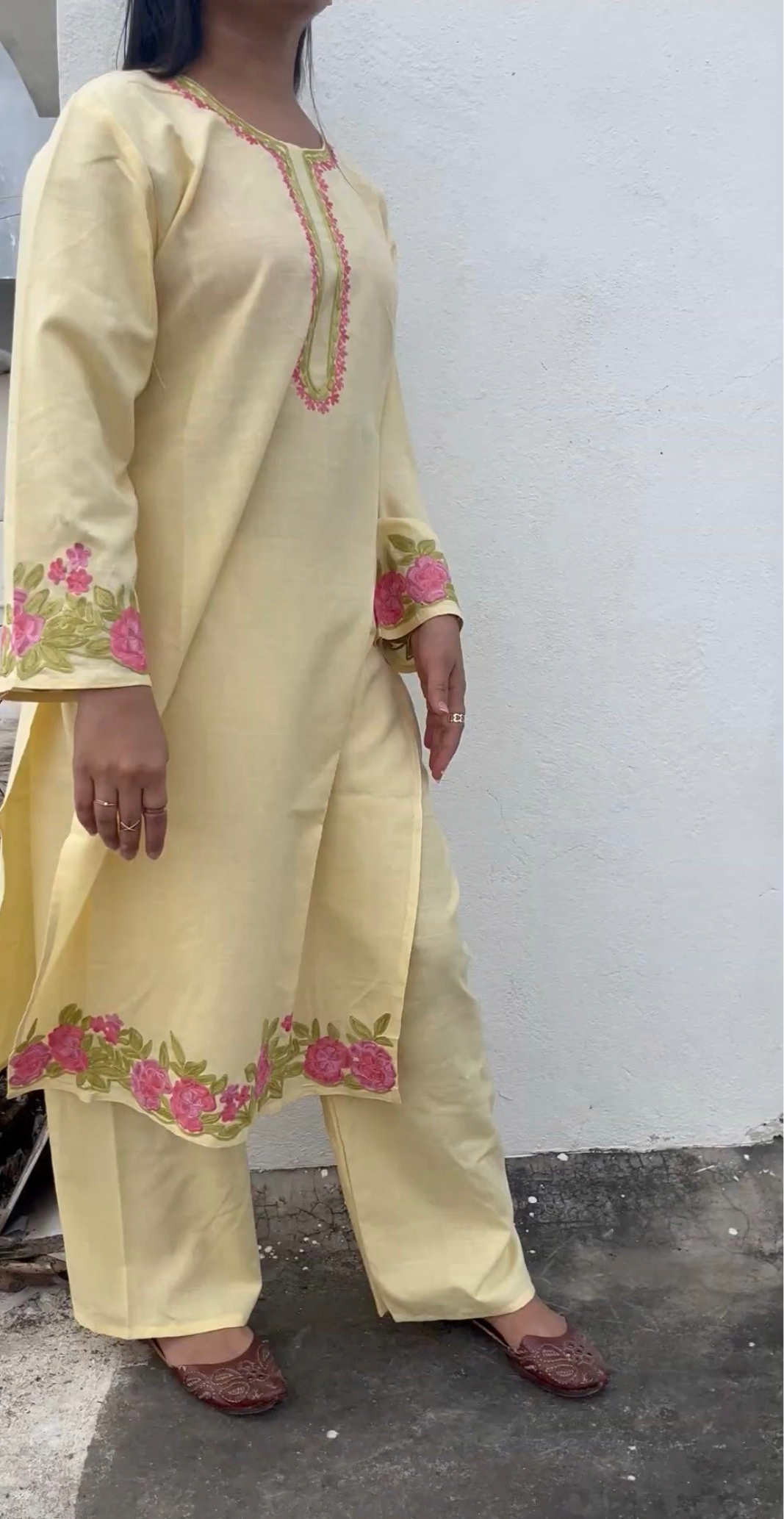 Zard - Butter Yellow Embroidered Kurta Set