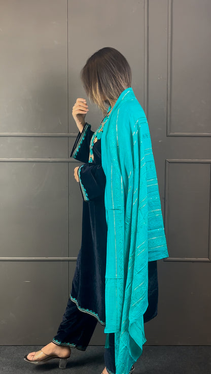Luxury fits by BEGUM’S✨ velvet embroidered suit