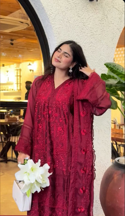 Luxury fits by BEGUM’S organza suit set✨🌙