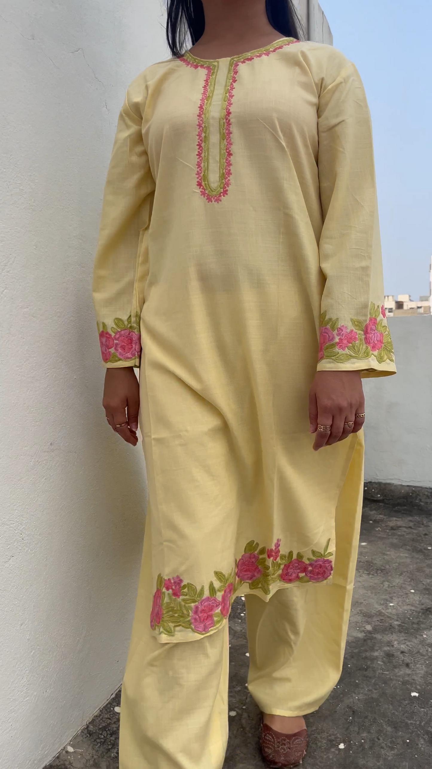 Zard - Butter Yellow Embroidered Kurta Set