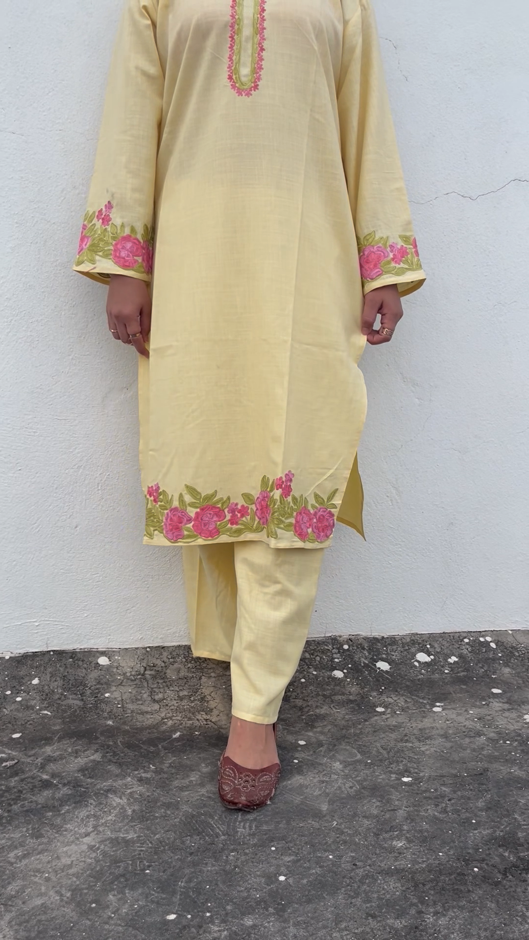 Zard - Butter Yellow Embroidered Kurta Set